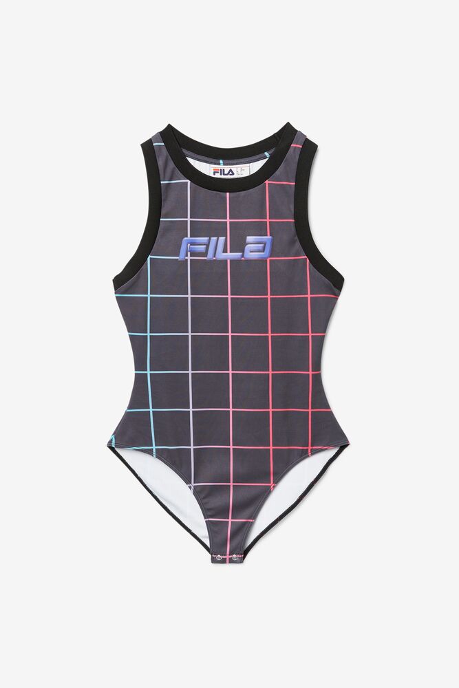 Body Fila Athena Racer Bodysuit Mujer Negras | 874150OKQ