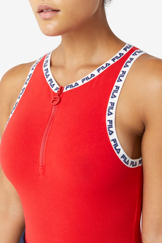 Body Fila Ulka Bodysuit Mujer Rojas Blancas | 317642CYA