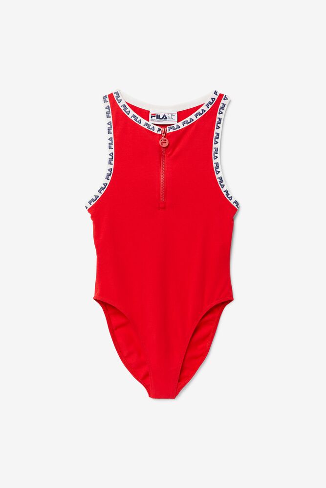 Body Fila Ulka Bodysuit Mujer Rojas Blancas | 317642CYA