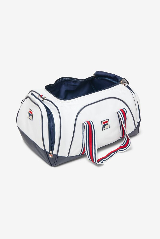 Bolsa Duffle Fila Striker Duffle Bag Unisex Blancas Azul Marino Rojas | 980352CVF