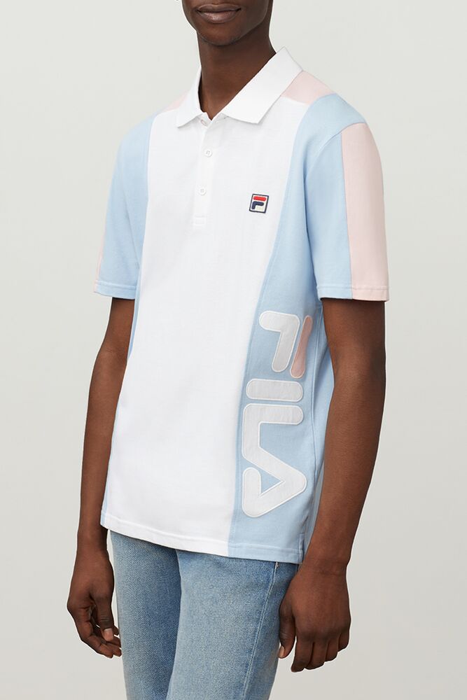 Camisa Polo Fila Apache Polo Hombre Wht/Cblu/Pkch | 076245WVT