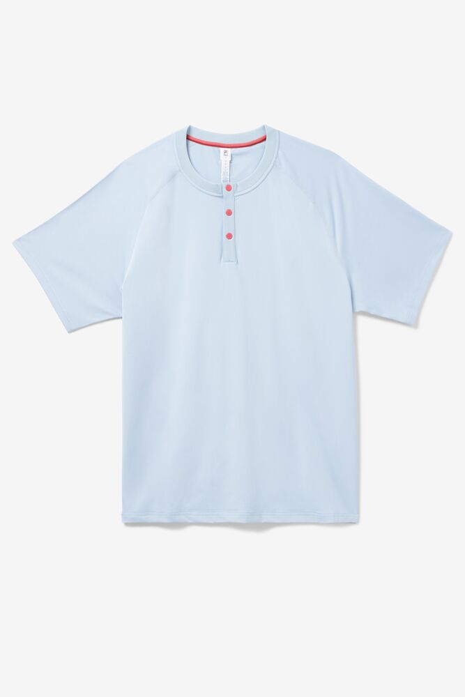 Camisa Polo Fila Cross Court Short Sleeve Henley Hombre Azules | 187934IRO