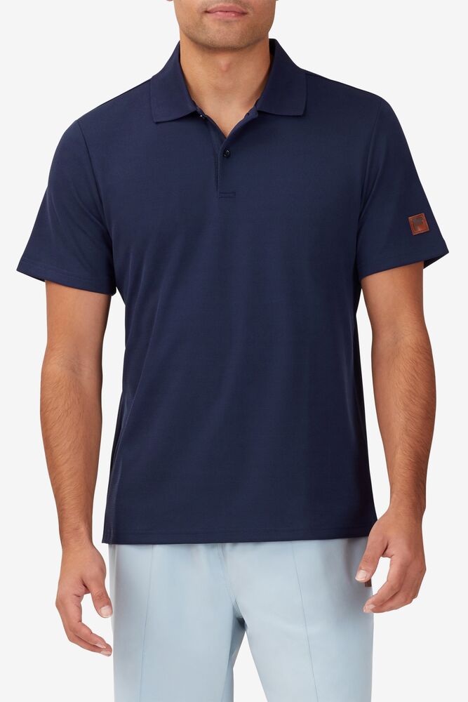 Camisa Polo Fila Cross Court Texture Polo Hombre Azul Marino | 017823HPQ