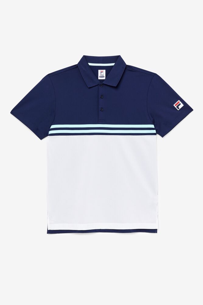 Camisa Polo Fila Legends Rally Polo Hombre Azul Marino Blancas | 286159FBK