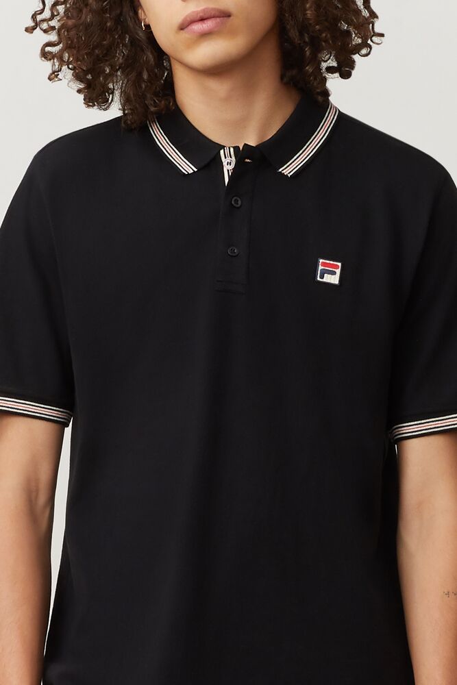 Camisa Polo Fila Matcho 3 Polo Hombre Negras | 052793NTO