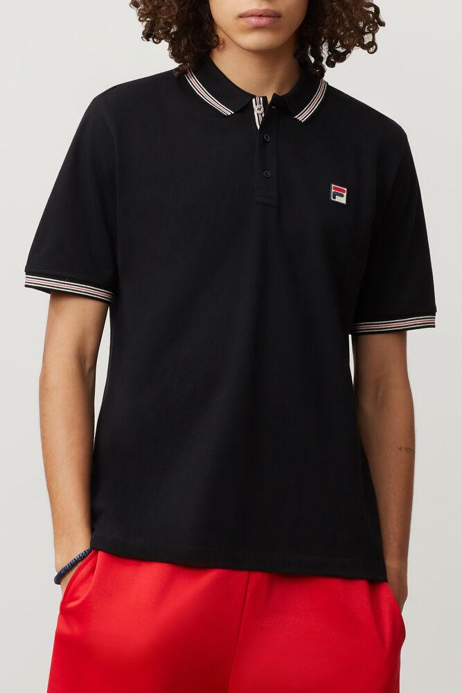 Camisa Polo Fila Matcho 3 Polo Hombre Negras | 052793NTO