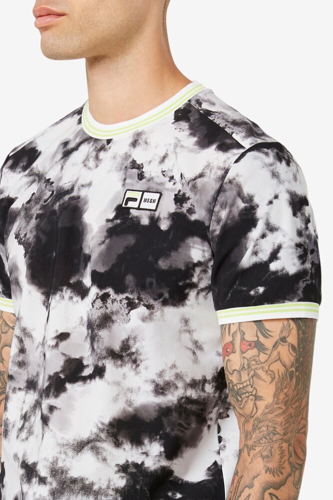 Camisa Polo Fila Msgm X Fila Printed Performance Tee Hombre Negras | 794615USE