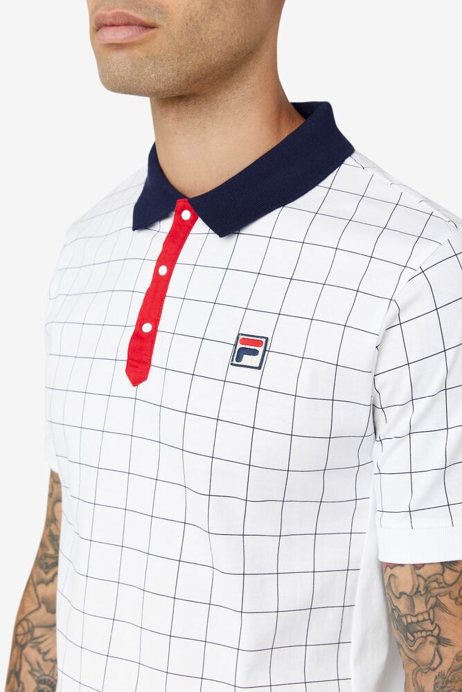 Camisa Polo Fila Nile Polo Hombre Blancas Rojas | 893627NIA