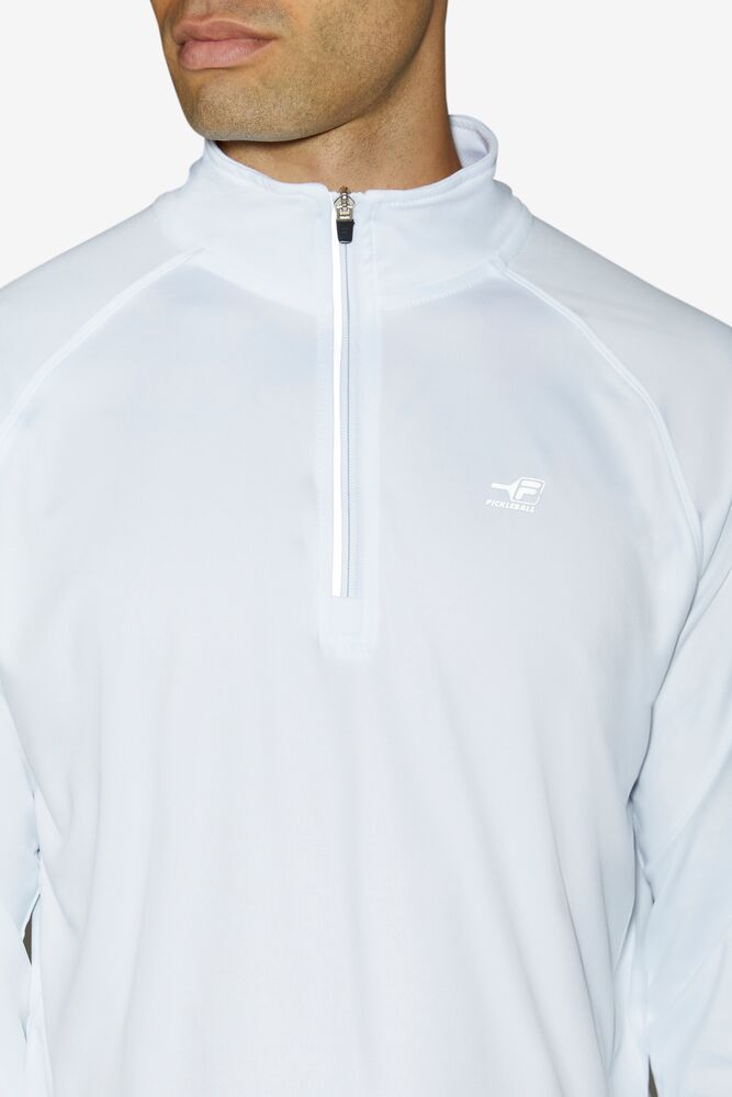 Camisa Polo Fila Pickleball 1/4 Zip Hombre Blancas | 036125KDS