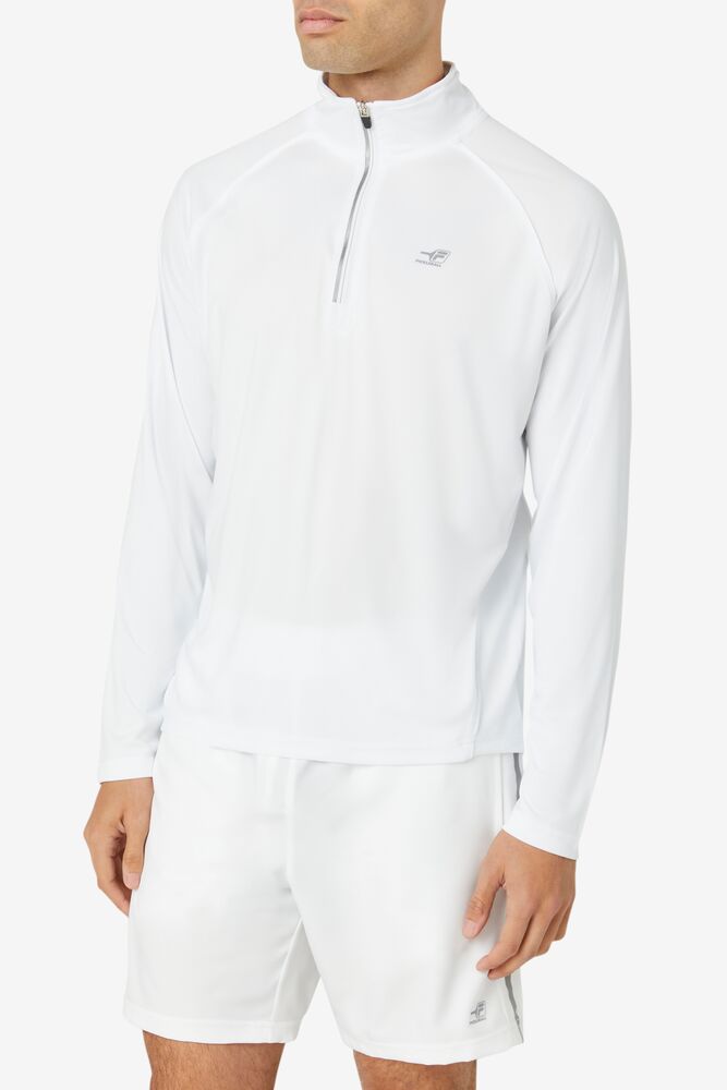 Camisa Polo Fila Pickleball 1/4 Zip Hombre Blancas | 036125KDS