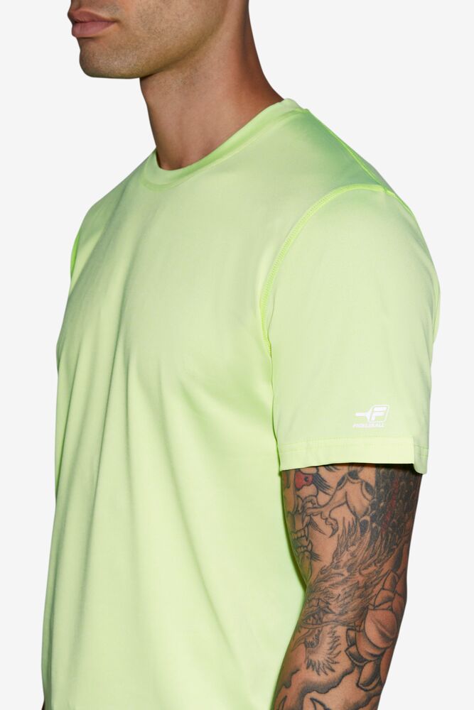 Camisa Polo Fila Pickleball Scallop Hem Crew Hombre Amarillo | 816234IMC