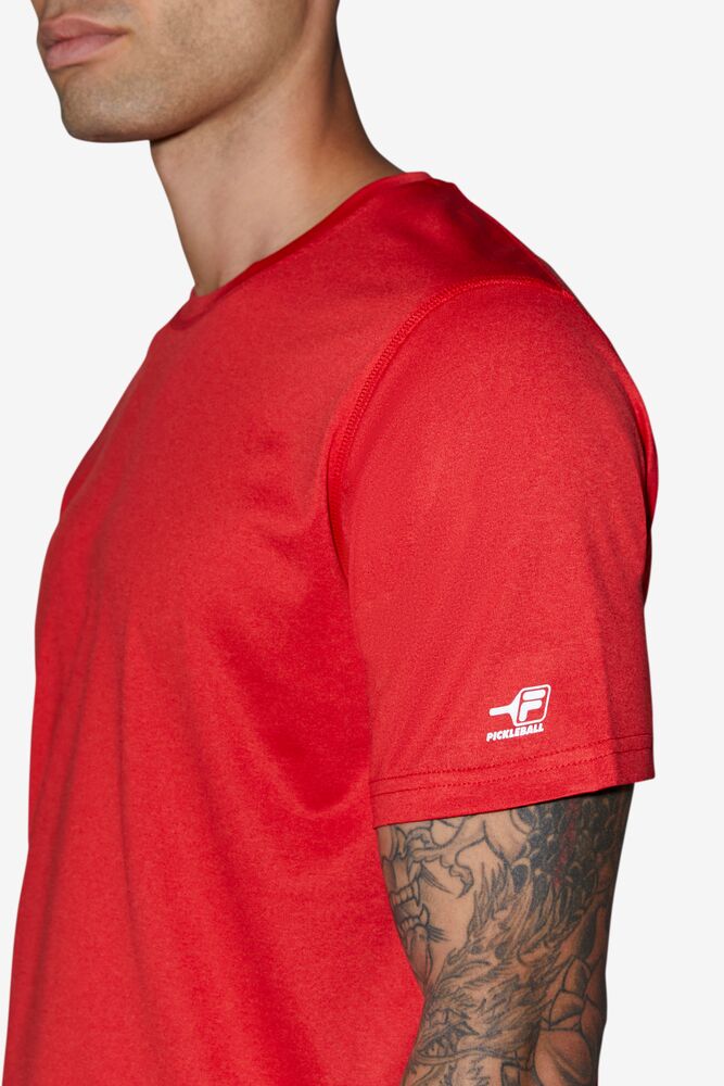 Camisa Polo Fila Pickleball Scallop Hem Crew Hombre Rojas | 815329OJN