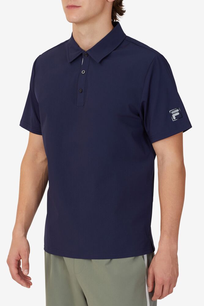 Camisa Polo Fila Tie Breaker Polo Hombre Azul Marino Blancas | 459807GJM