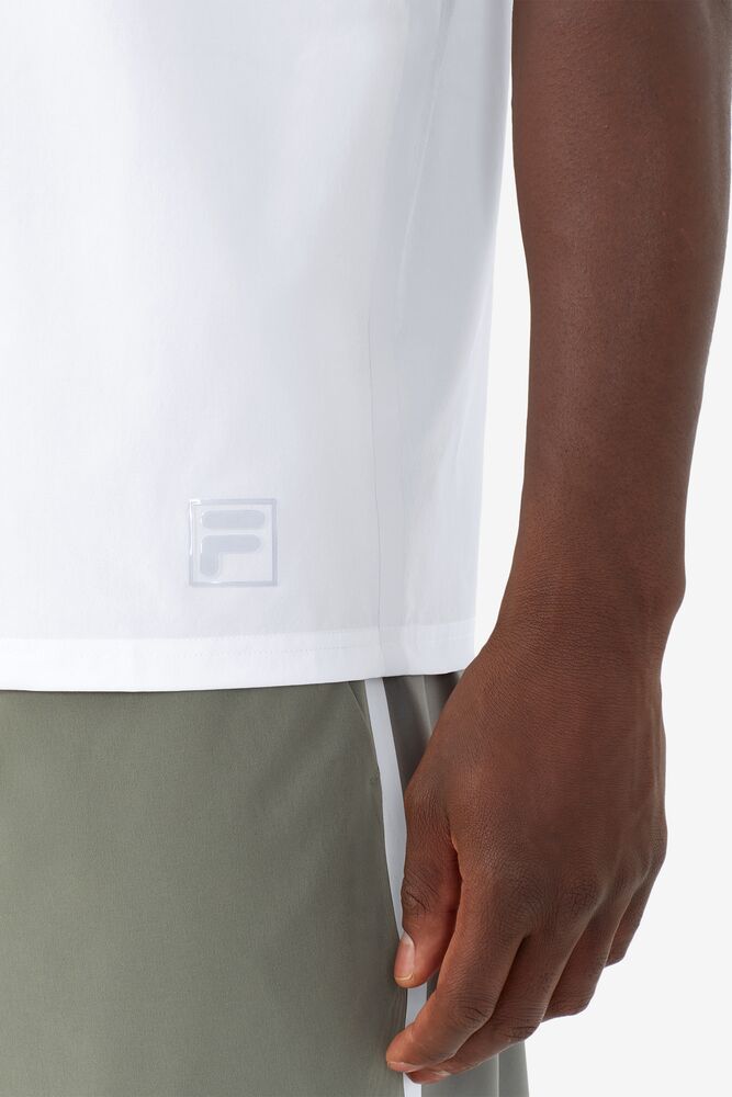 Camisa Polo Fila Tie Breaker Short Sleeve Henley Hombre Blancas Blancas | 598603GEK