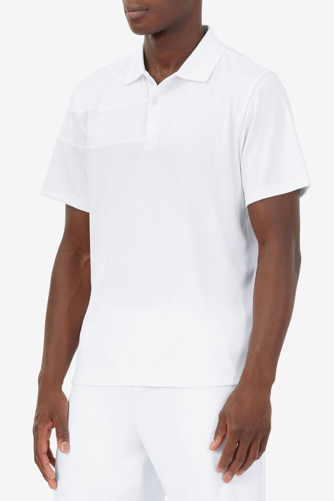 Camisa Polo Fila White Line Polo Hombre Blancas | 309618WSJ