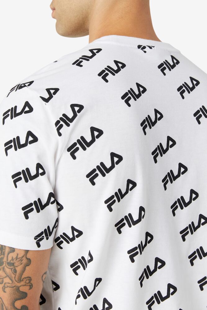 Camisas Fila Diagonal Logo Tee Unisex Blancas Negras | 106258SQG