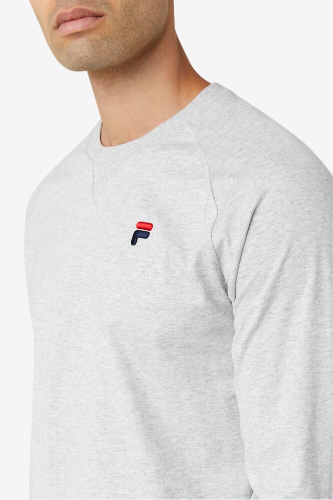 Camisas Fila Flynn Long Sleeve Tee Unisex Gris Claro | 349078HOJ