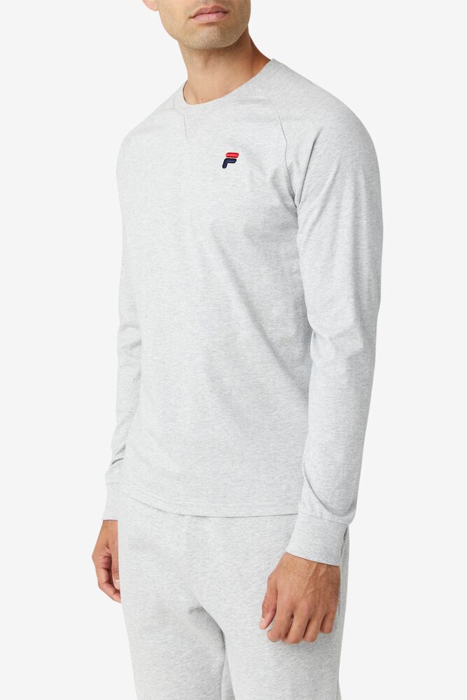 Camisas Fila Flynn Long Sleeve Tee Unisex Gris Claro | 349078HOJ