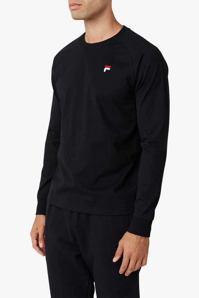 Camisas Fila Flynn Long Sleeve Tee Unisex Negras | 637452AHK