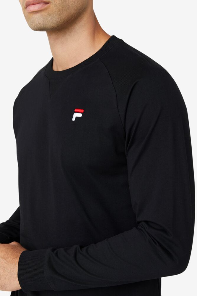 Camisas Fila Flynn Long Sleeve Tee Unisex Negras | 637452AHK