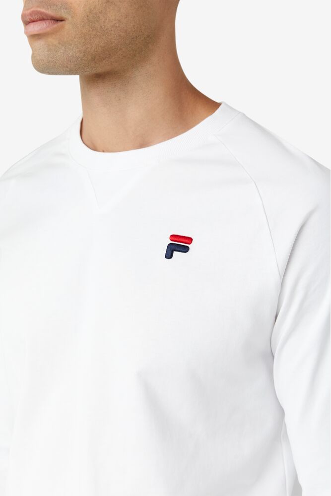 Camisas Fila Flynn Long Sleeve Tee Unisex Blancas | 608427BYE