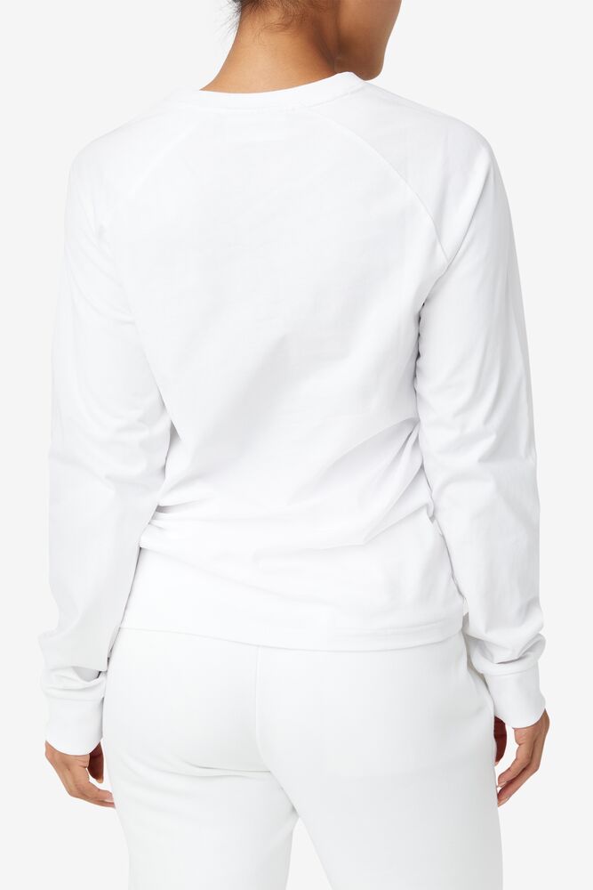 Camisas Fila Flynn Long Sleeve Tee Unisex Blancas | 608427BYE