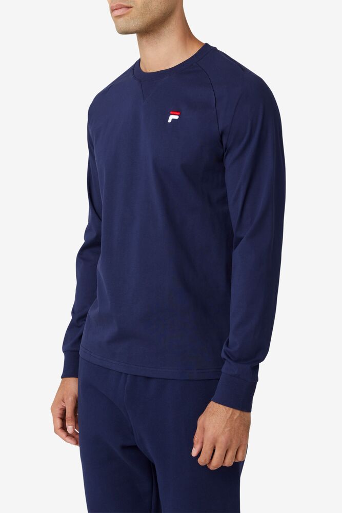 Camisas Fila Flynn Long Sleeve Tee Unisex 410 Peacoat | 645217NWV