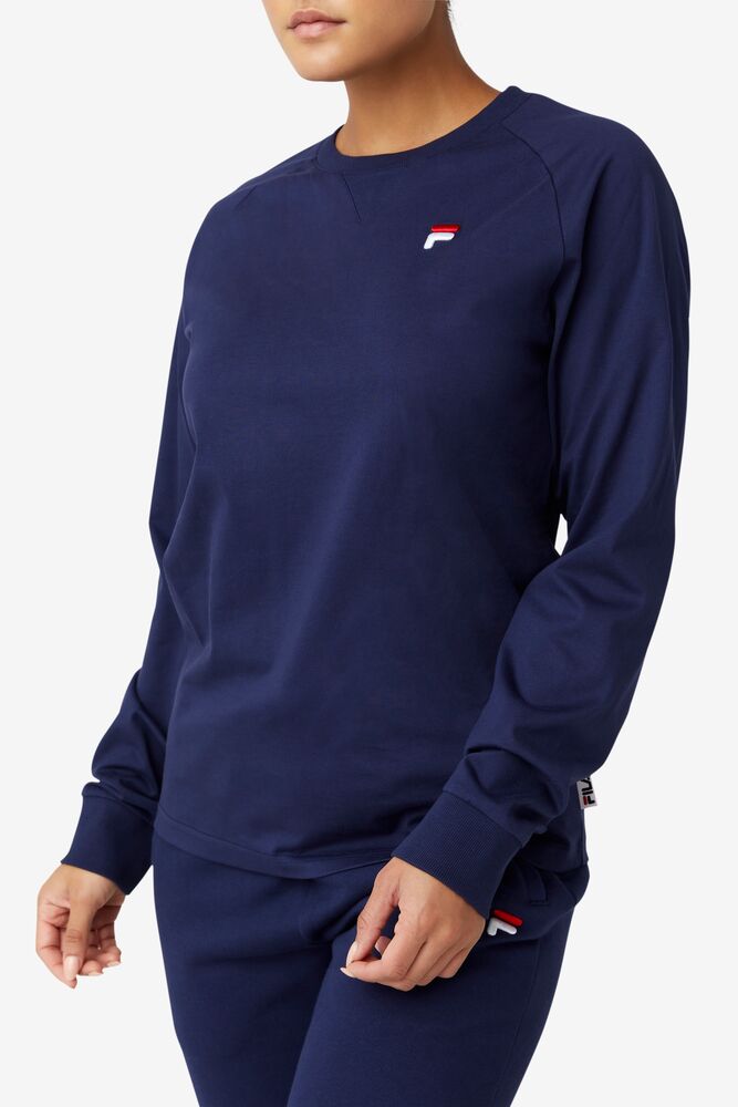 Camisas Fila Flynn Long Sleeve Tee Unisex 410 Peacoat | 645217NWV