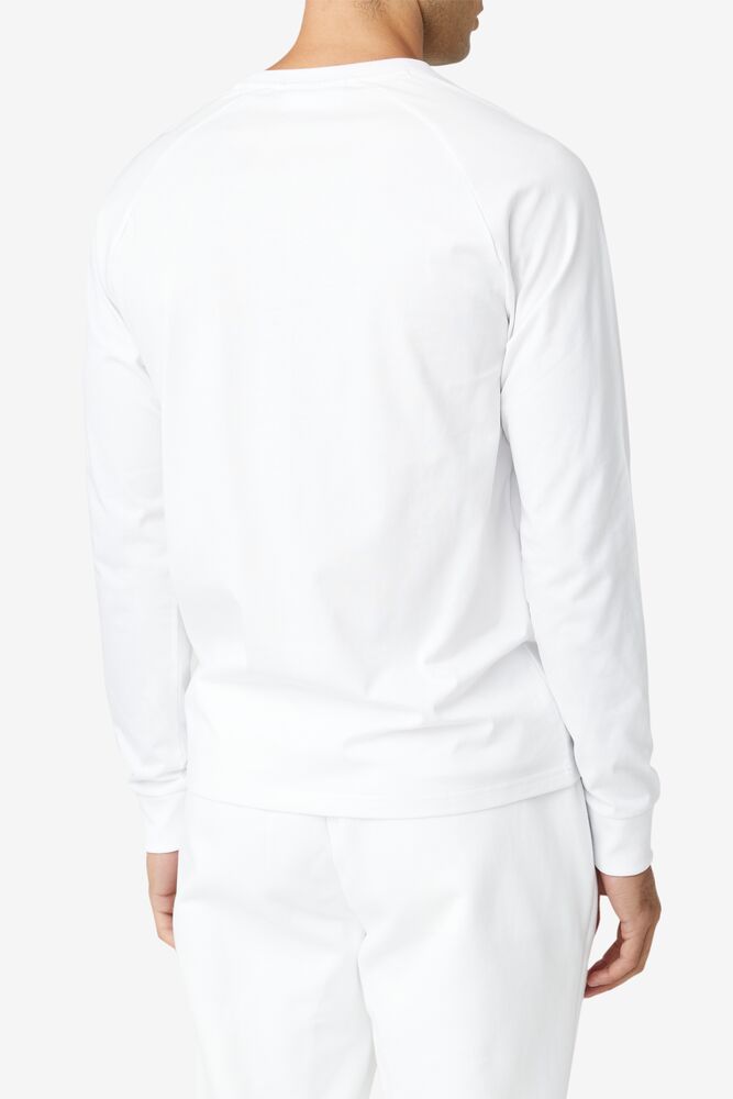 Camisas Fila Flynn Long Sleeve Tee Unisex Blancas | 395187RFK