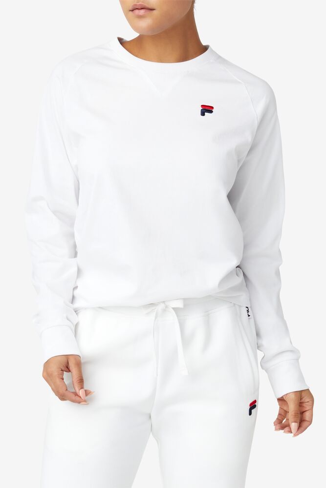 Camisas Fila Flynn Long Sleeve Tee Unisex Blancas | 395187RFK