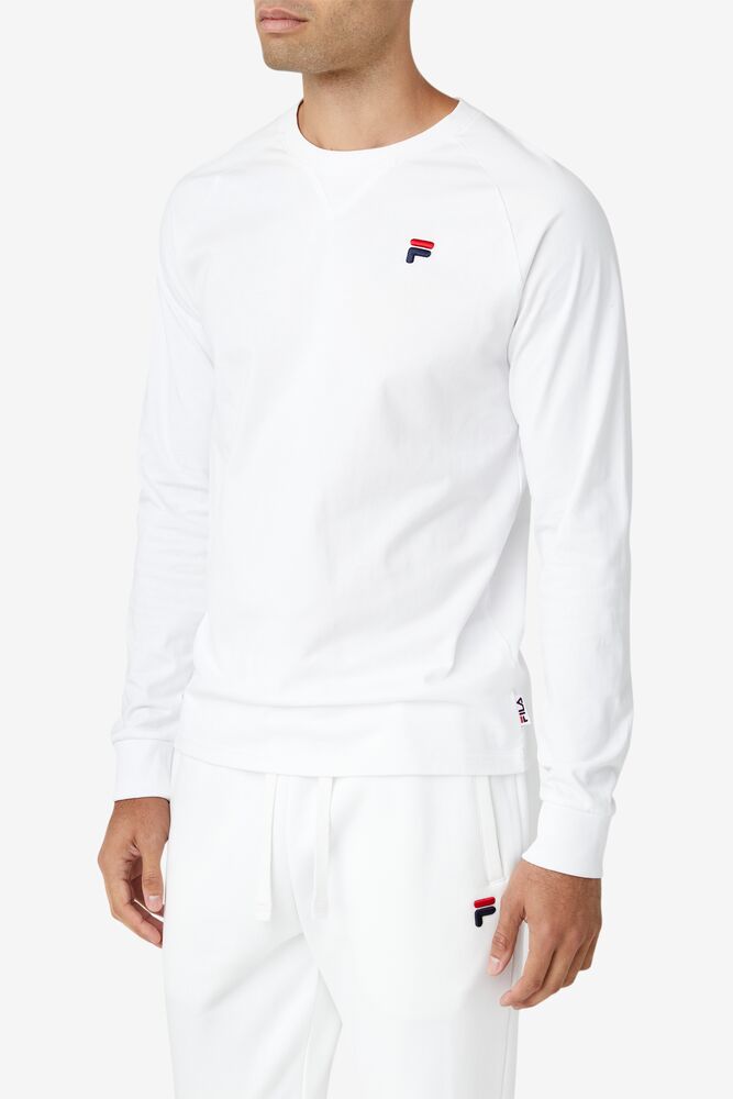 Camisas Fila Flynn Long Sleeve Tee Unisex Blancas | 395187RFK