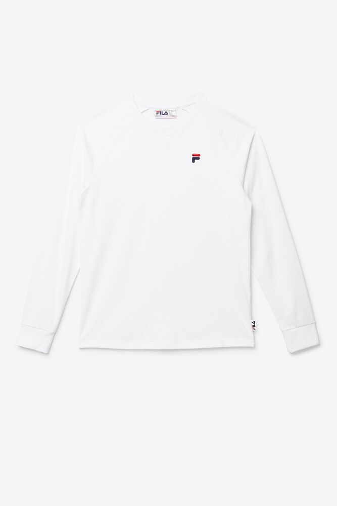 Camisas Fila Flynn Long Sleeve Tee Unisex Blancas | 395187RFK