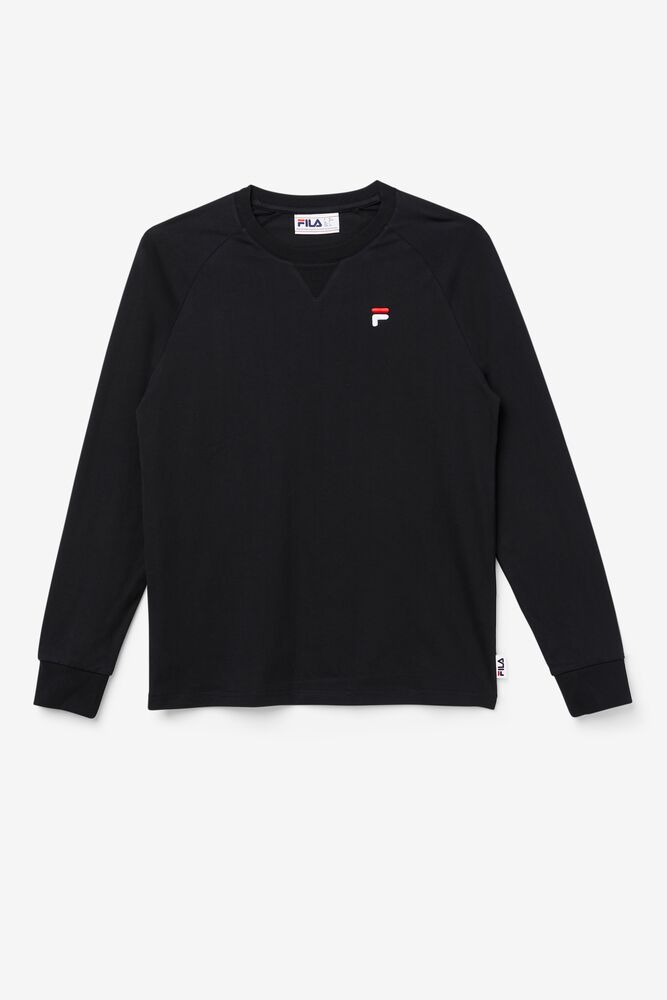 Camisas Fila Flynn Long Sleeve Tee Unisex Negras | 719860YGE