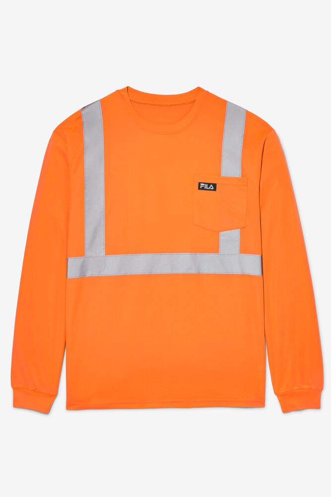 Camisas Fila High Visibility Long Sleeve Work Shirt Unisex Naranjas | 258749RWL