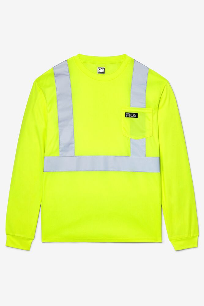 Camisas Fila High Visibility Long Sleeve Work Shirt Unisex Amarillo | 602897NHT