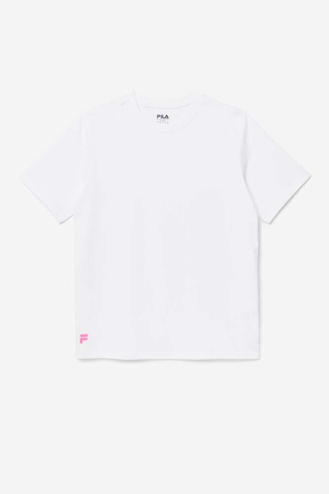 Camisas Fila Vinny Tee Unisex Blancas Rosas | 674803PDY