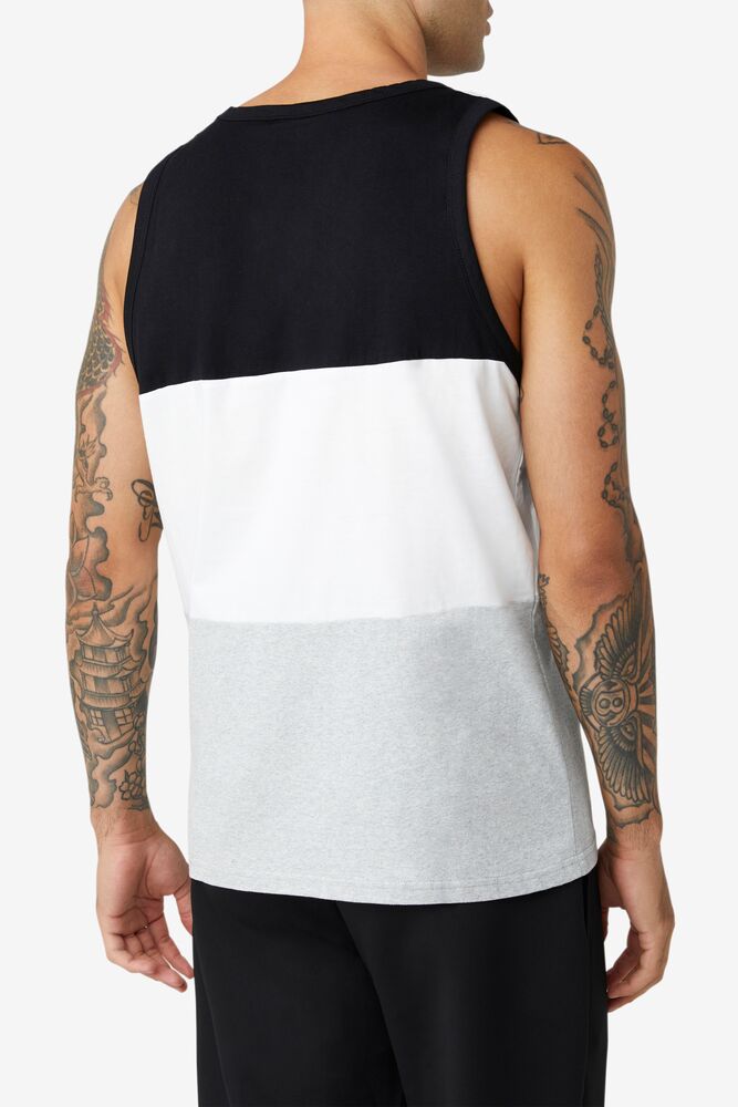 Camiseta Tirantes Fila Alf Tank Hombre Negras Blancas Gris Claro | 954631NIV