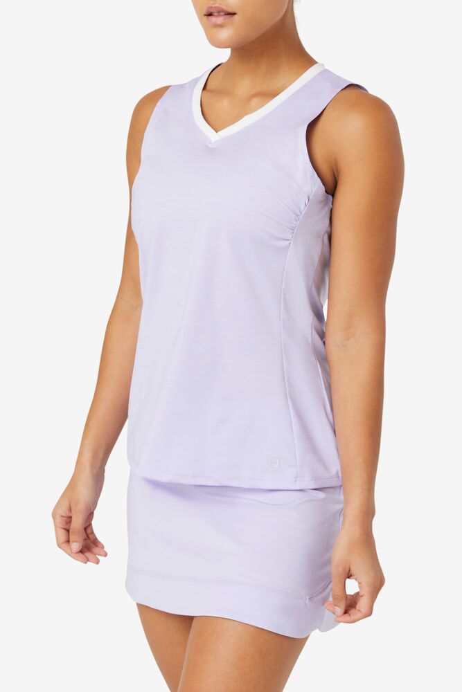 Camiseta Tirantes Fila Back Court Full Coverage Tank Mujer Moradas Blancas | 670128UVD