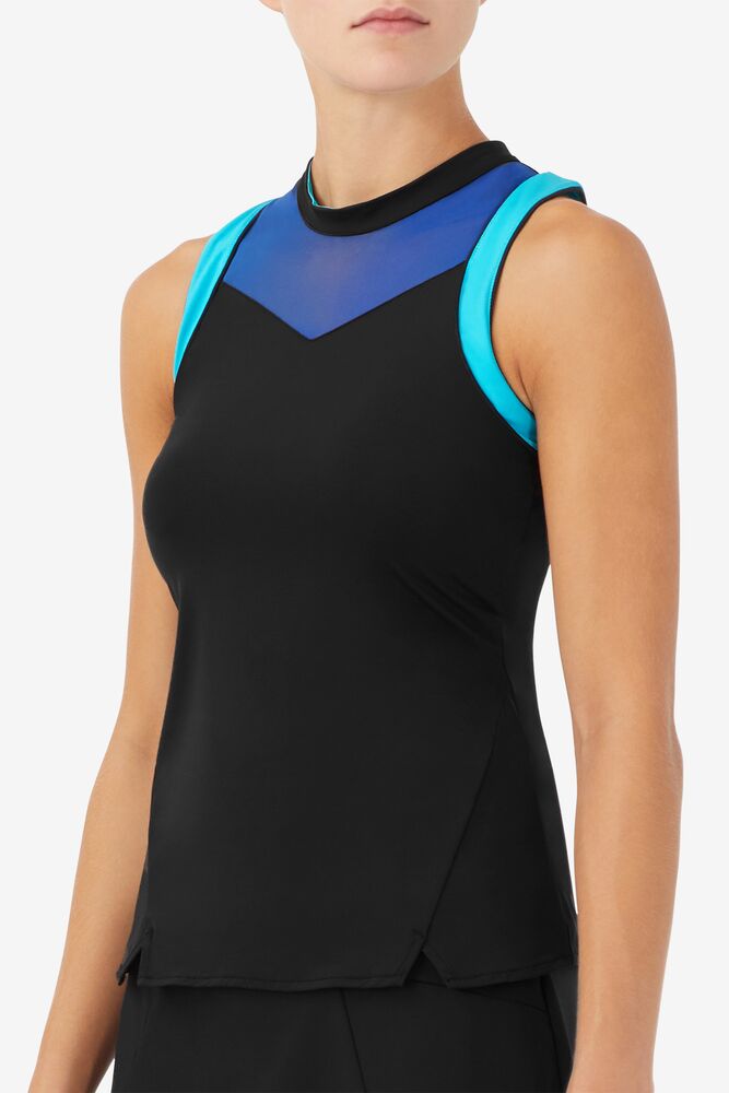 Camiseta Tirantes Fila Celestial Point Racerback Tank Mujer Negras Azules Turquesa | 305162RXI