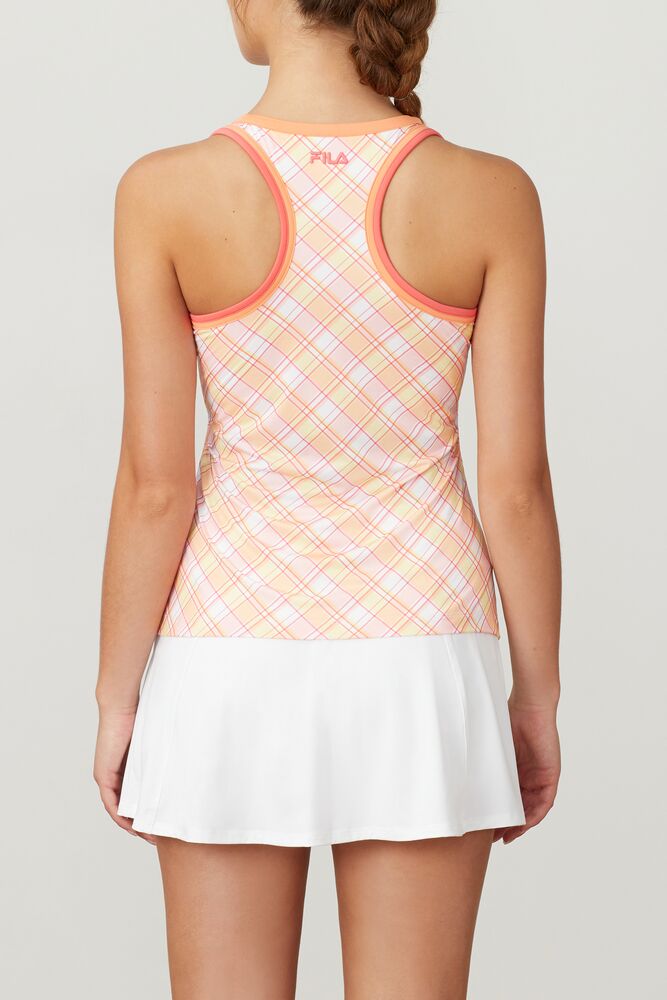 Camiseta Tirantes Fila Mad For Plaid Printed Racerback Tank Mujer Coral Coral | 631879VDN