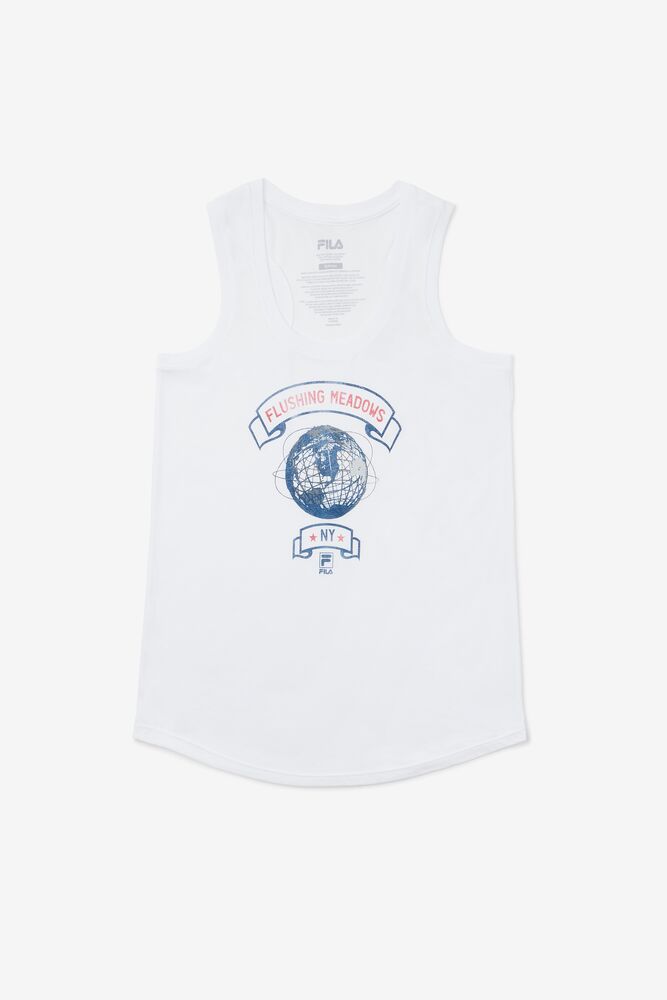 Camiseta Tirantes Fila Nyc Globe Tank Unisex Blancas | 025148ARJ