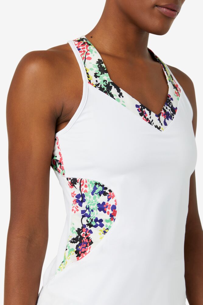 Camiseta Tirantes Fila Pickleball Halter Tank Mujer Multicolor Blancas | 439258FHV