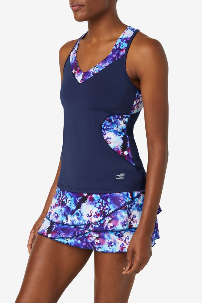 Camiseta Tirantes Fila Pickleball Halter Tank Mujer Azul Marino Azul Marino | 476532KRJ