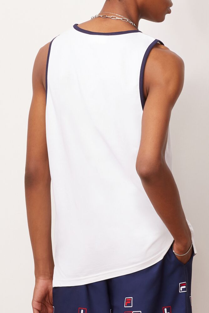 Camiseta Tirantes Fila Quillan Tank Hombre Blancas Azul Marino Rojas | 520976NOX