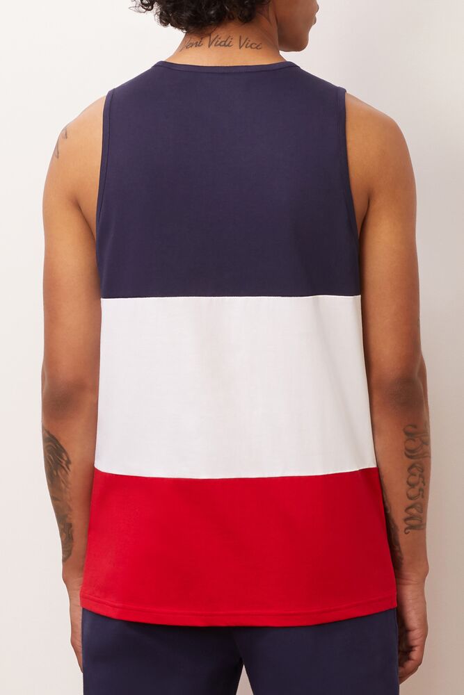 Camiseta Tirantes Fila Sora Tank Hombre Peac/Wht/Cred | 653142IWG