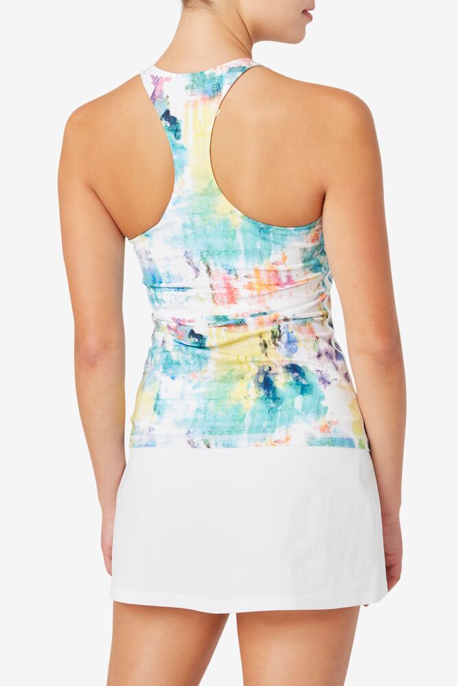 Camiseta Tirantes Fila Tie Breaker Tie Dye Racerback Tank Mujer Blancas | 501394ZAO