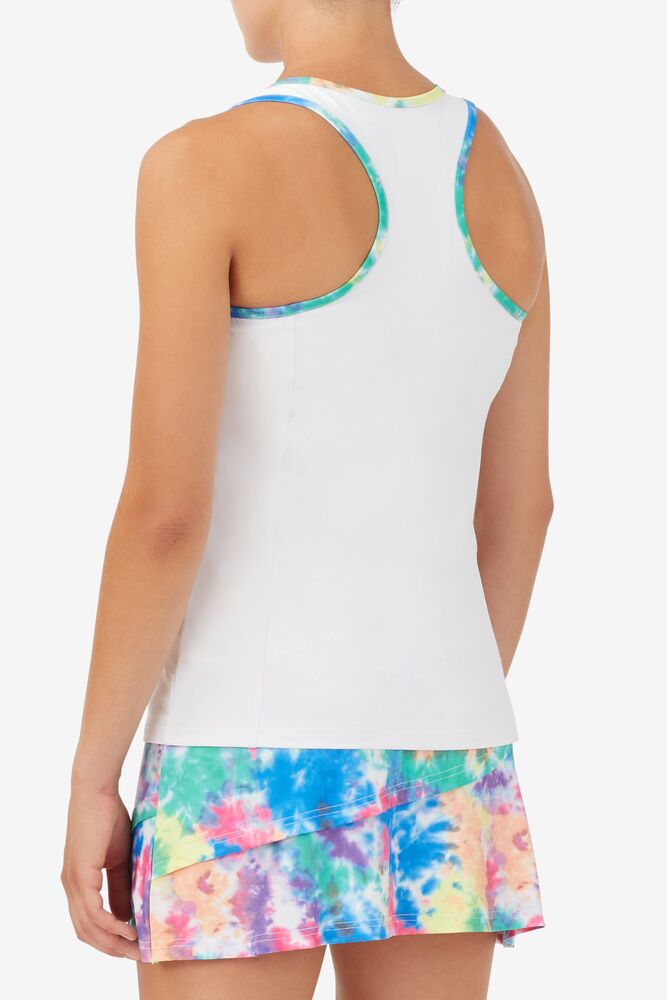 Camiseta Tirantes Fila Top Spin Tie Dye Racerback Tank Mujer Blancas | 359046PRX