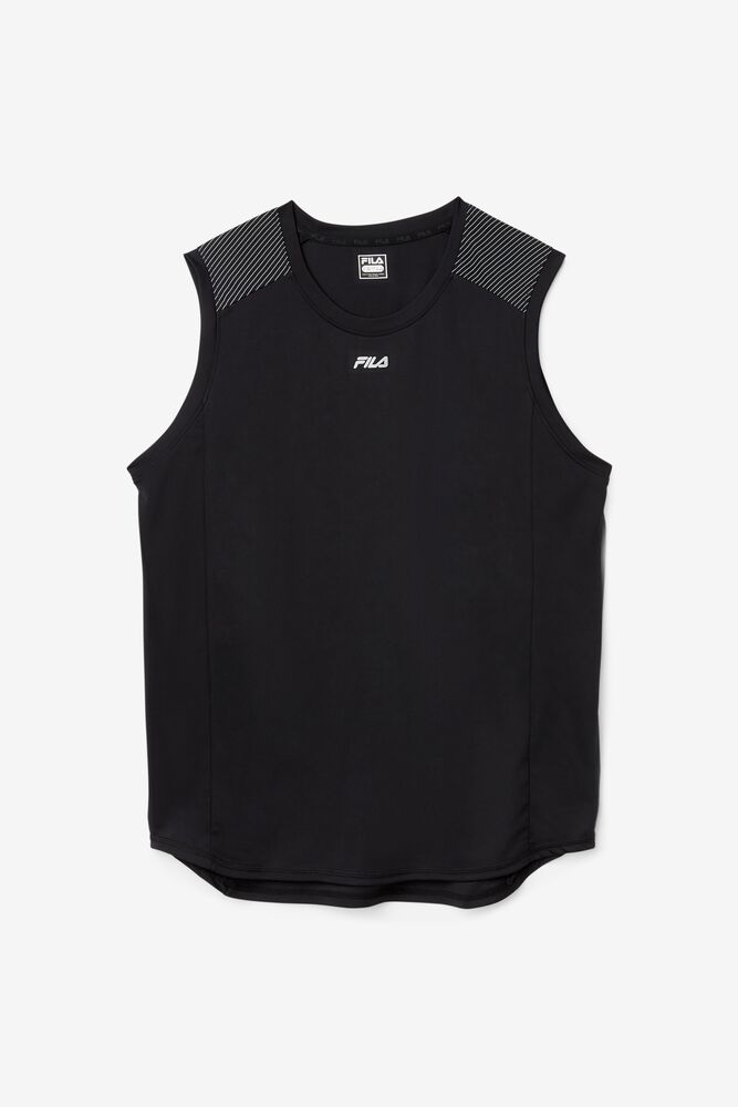 Camiseta Tirantes Fila Zain Tank Hombre Negras Plateadas | 593871JBL