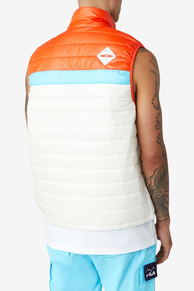 Chaleco Fila Tri Vest Hombre Naranjas Azules | 703165PUN