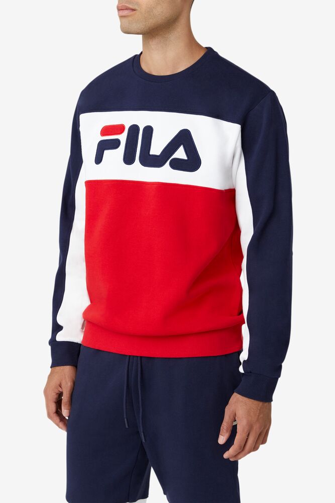 Chandals Fila Lesner Fleece Crew Hombre 410 Peac/Wht/Cred | 165829AVK